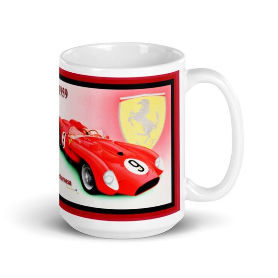 Classic 1959 Ferrari Testarossa - Large White glossy mug