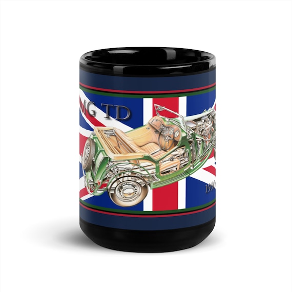 MG TD CUATAWAY.  Black Glossy Mug