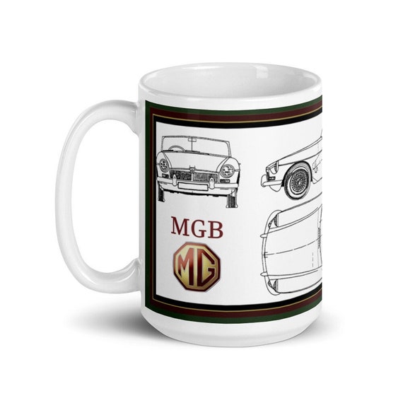 White glossy mug- MGB Plan Drawing