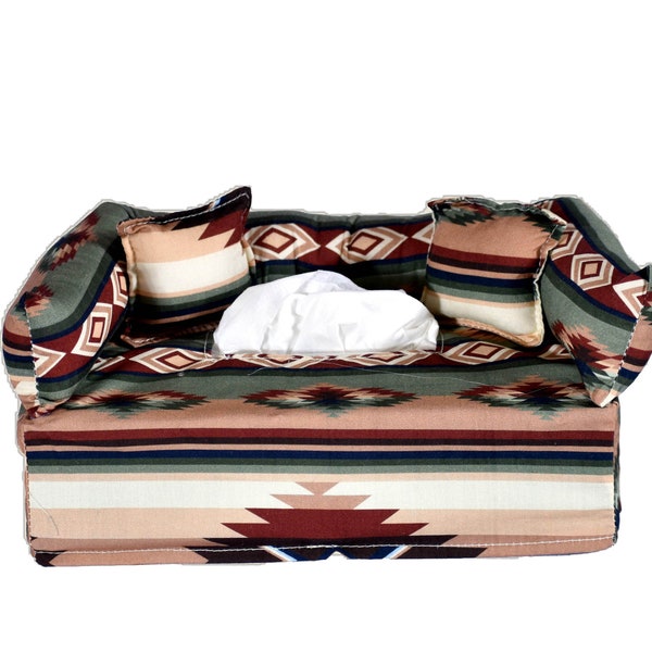 Aztec Stripes fabric tissue box cover. Includes FREE Tissue & FREE shipping