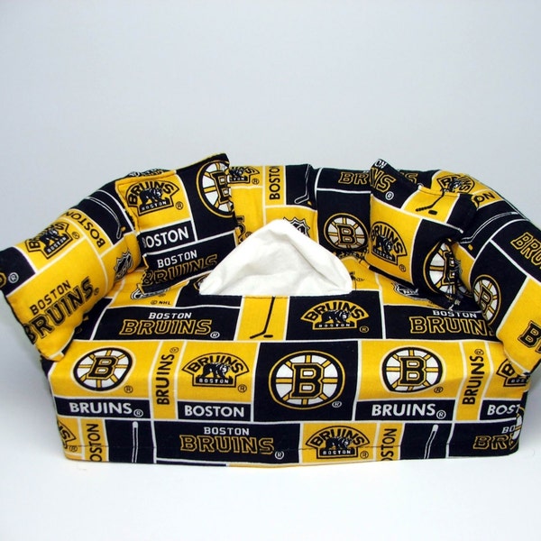 Boston Bruins fabric tissue box cover. Includes FREE Tissue - FREE shipping.