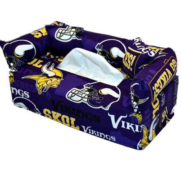 Minnesota Vikings NFL Licensed fabric tissue box cover. Includes FREE Tissue & FREE shipping