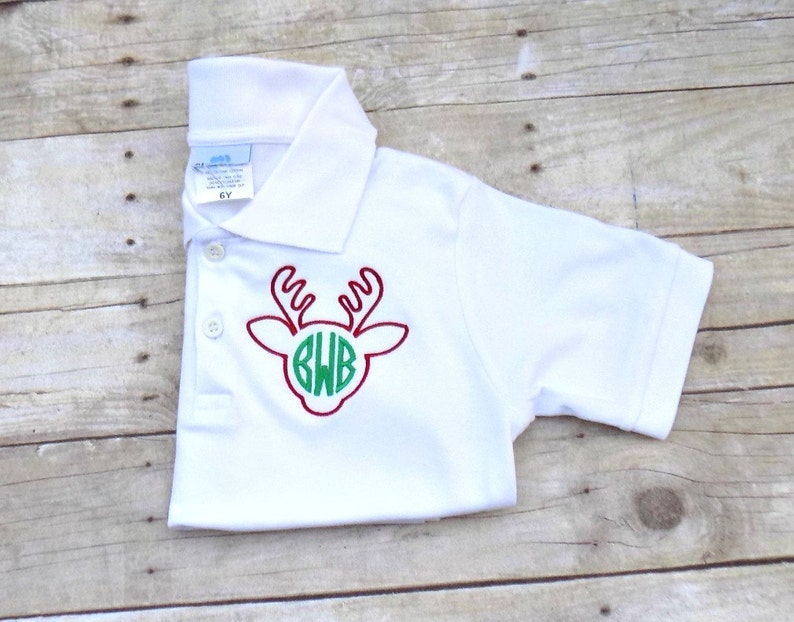 Boys Christmas Polo Toddlers Christmas Monogrammed Polo Boys Etsy
