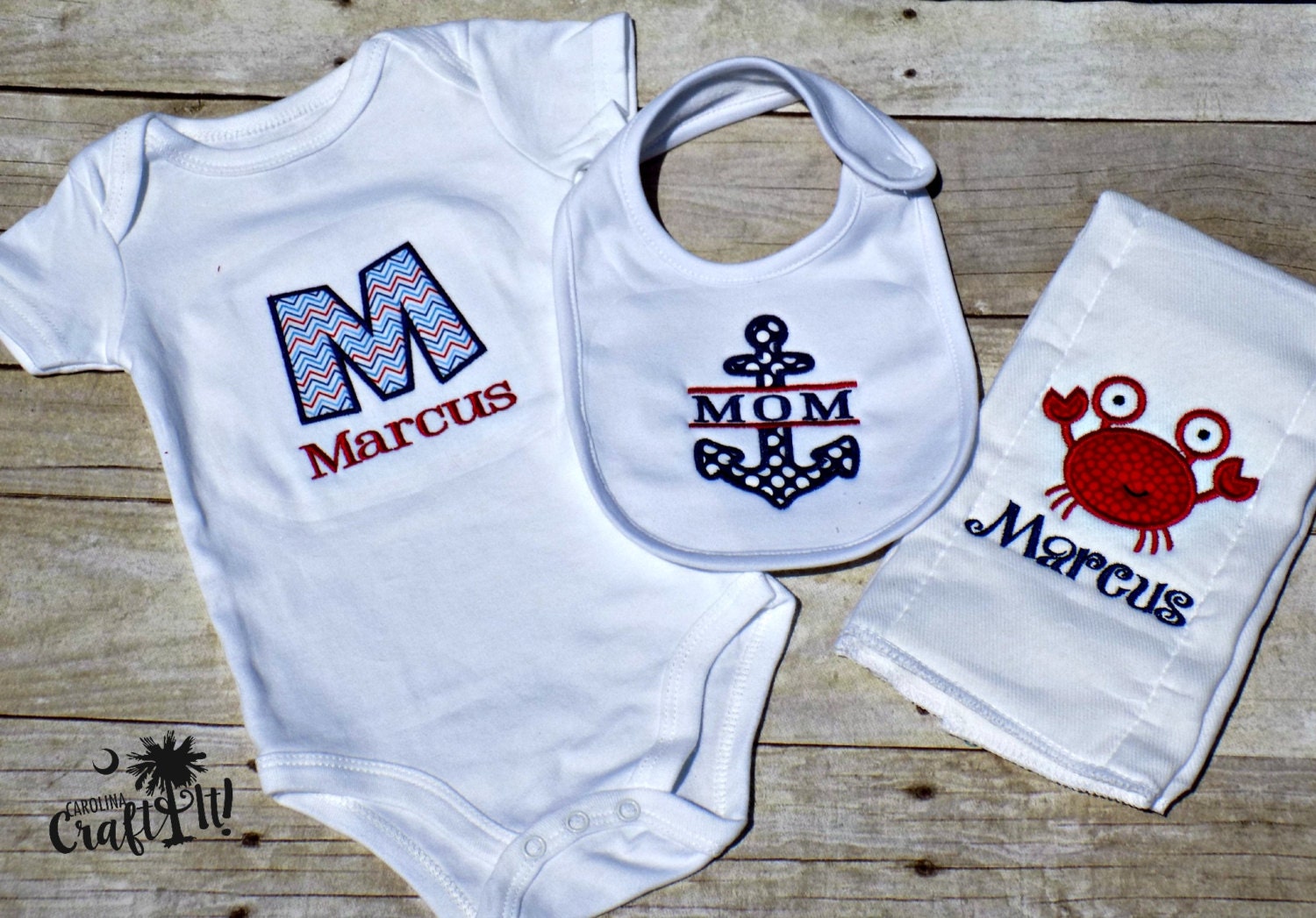 Baby Boy Embroiderd Bodysuit Baby Boy Embroidered Burp Cloth | Etsy