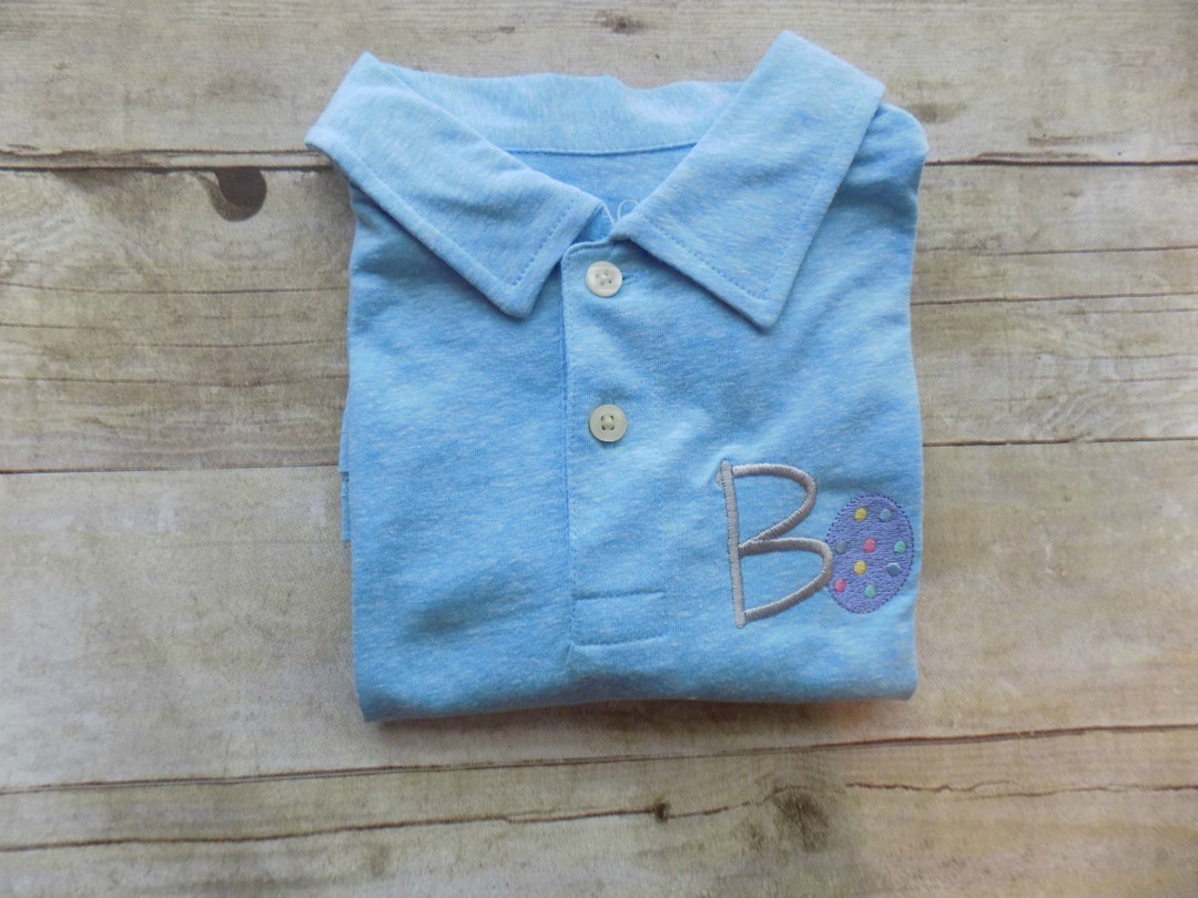 Boys Easter Egg Polo Toddlers Easter Egg Polo Shirtmonogram Etsy