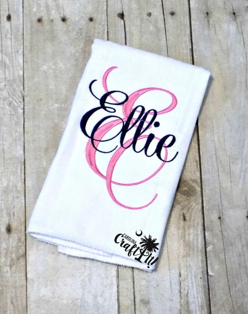 Embroidered Whale Burp Cloths Girl Baby Shower Gift Etsy