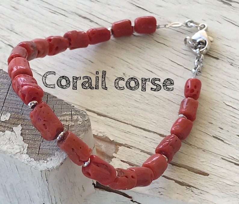 father/'s day gift gift wedding anniversary Men/'s bracelet in Mediterranean Red coral Corsican certified genuine
