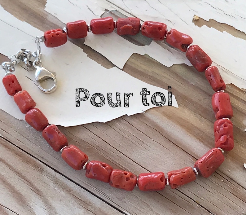 father/'s day gift gift wedding anniversary Men/'s bracelet in Mediterranean Red coral Corsican certified genuine