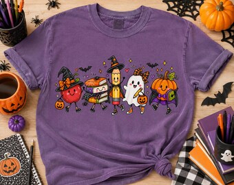 Teacher Halloween PNG, Spooky School Supplies Design (Digital Download)