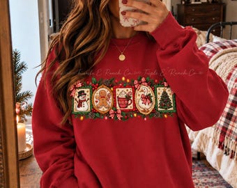 Vintage Christmas Sweatshirt, Christmas Goose Crewneck, Snowman Gingerbread Holiday Sweatshirt, Retro Christmas Comfort Colors Gift