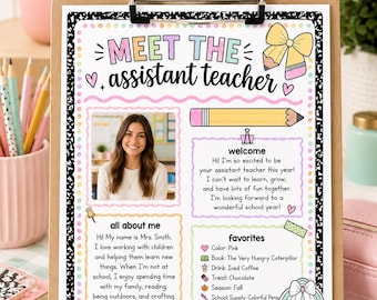 Meet the Assistant Teacher Template | Classroom Welcome Printable (Digital Download)