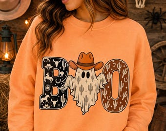 Western Ghost Cowboy PNG | Retro Halloween Shirt Design (Digital Download)