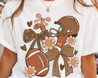 Girly Football PNG, Coquette Style, Game Day Design (Digital Download)
