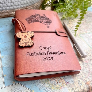 Regalo de viaje a Australia, diario de viaje personalizado a Australia, organizador de viaje personalizado a Australia, organizador recargable, regalo de viaje