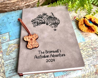 Personalisiertes Australien Reisetagebuch, Australien Reisegeschenk, Gap Jahr Geschenk, A5 Reiseplaner, Abenteuer Journal, Australien Reisebuch