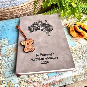 Personalised Australia Travel Journal, Australia Travel Gift, Gap Year Gift, A5 Travel Planner, Adventure Journal, Australia Travel Notebook