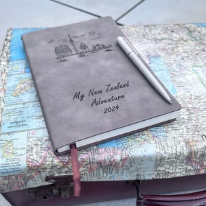 Personalisiertes Neuseeland Reisetagebuch, Neuseeland Reisegeschenk, Auswandern Geschenk, Neuseeland Bucket List, Kiwi, Weltreise A5 Tagebuch
