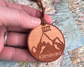 Personalised Mount Kilimanjaro Keyring Tag, Kilimanjaro Gift