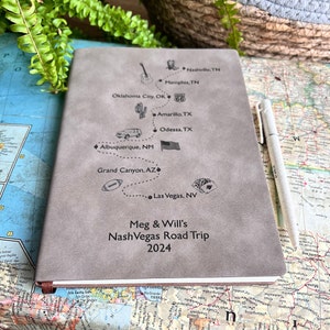 Personalisierte USA Road Trip Journal, Road Trip Map, amerikanischer Urlaub, USA Road Trip Planer, Campervan RV Road Trip, Route 66 Reiseweg