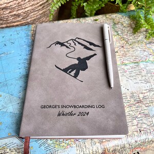 Personalised Snowboarding Log, Snowboarder Journal, Snowboarder Gift, Snowsport, Mountains Are Calling, Whistler, Adventure Awaits