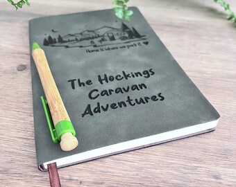 Personalised Caravan Journal, Home Is Where You Park It, Camping Journal, Road Trip Travel Planner, Caravan Motorhome Gifts, Camping Gifts