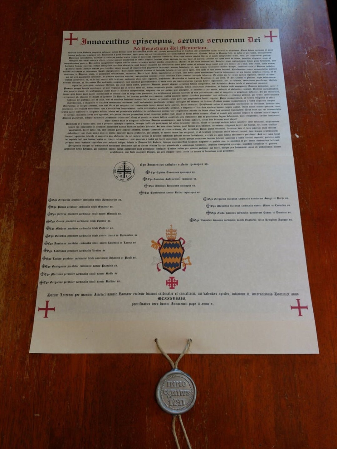 Omne Datum Optimum Knights Templar Papal Bull Replica Etsy