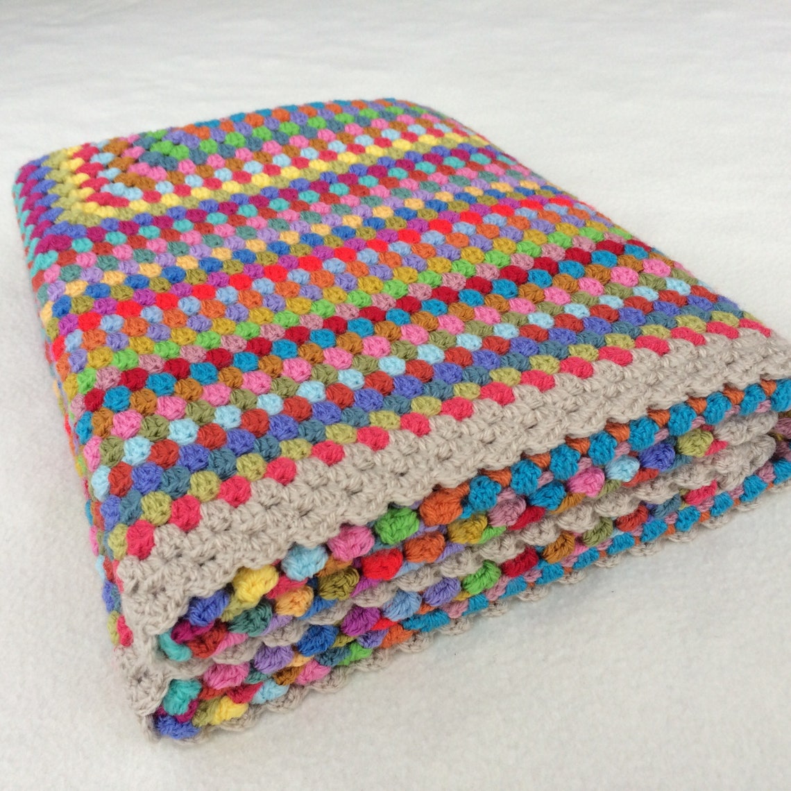 Retro Crochet Blanket Modern Vintage Granny Square Etsy UK