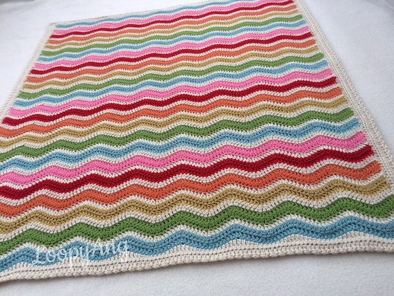 Wavy Stripes Baby Blanket Ripple 