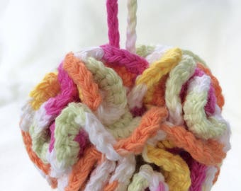 Shower Scrubby Puff - Bath Pouf -100% Cotton -  Cotton Cleansing Scrubby - Re-Usable Bathroom Accessory - *READYMADE*