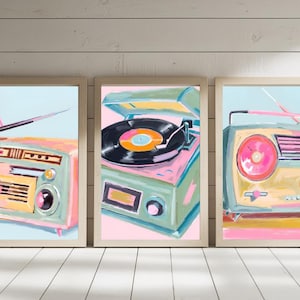 Retro Print Set, Downloadable Art, Wall Art Set of 3, Set of 3 Prints Retro, Wall Prints Set of 3, Downloadable Prints, Vintage Print