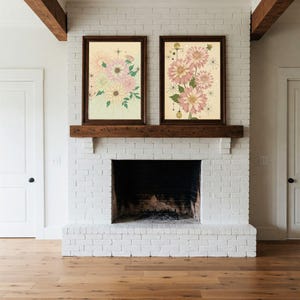 Dahlia Art, Digital Print Set of 2, Summer Wall Art, Floral Prints Set of 2, Wall Art Digital Download Set of 2, Large Living Room Wall Art
