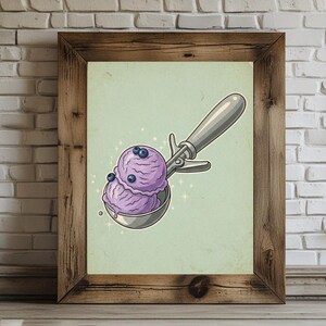 Vintage Eis Druck, Herunterladbare Kunst, Vintage Küchenkunst, Herunterladbare Drucke, Mid Century Wandkunst, Vintage Print