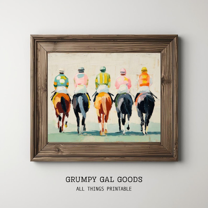 colorful-horse-racing-art-print-abstract-equestrian-wall-decor