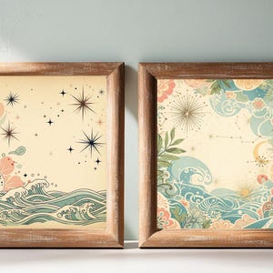 Chinoiserie Print Set, Downloadable Art, Wall Art Digital Download Set 2, Downloadable Prints, Digital Print Set of 2, Two Piece Wall Art