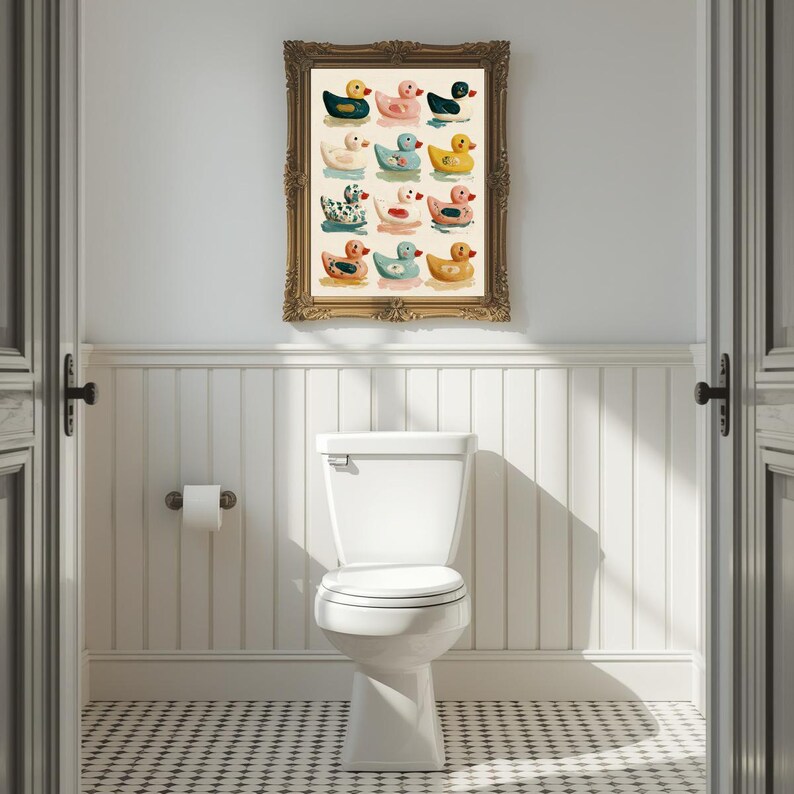 vintage-rubber-duck-oil-painting-print-whimsical-nursery-wall-art