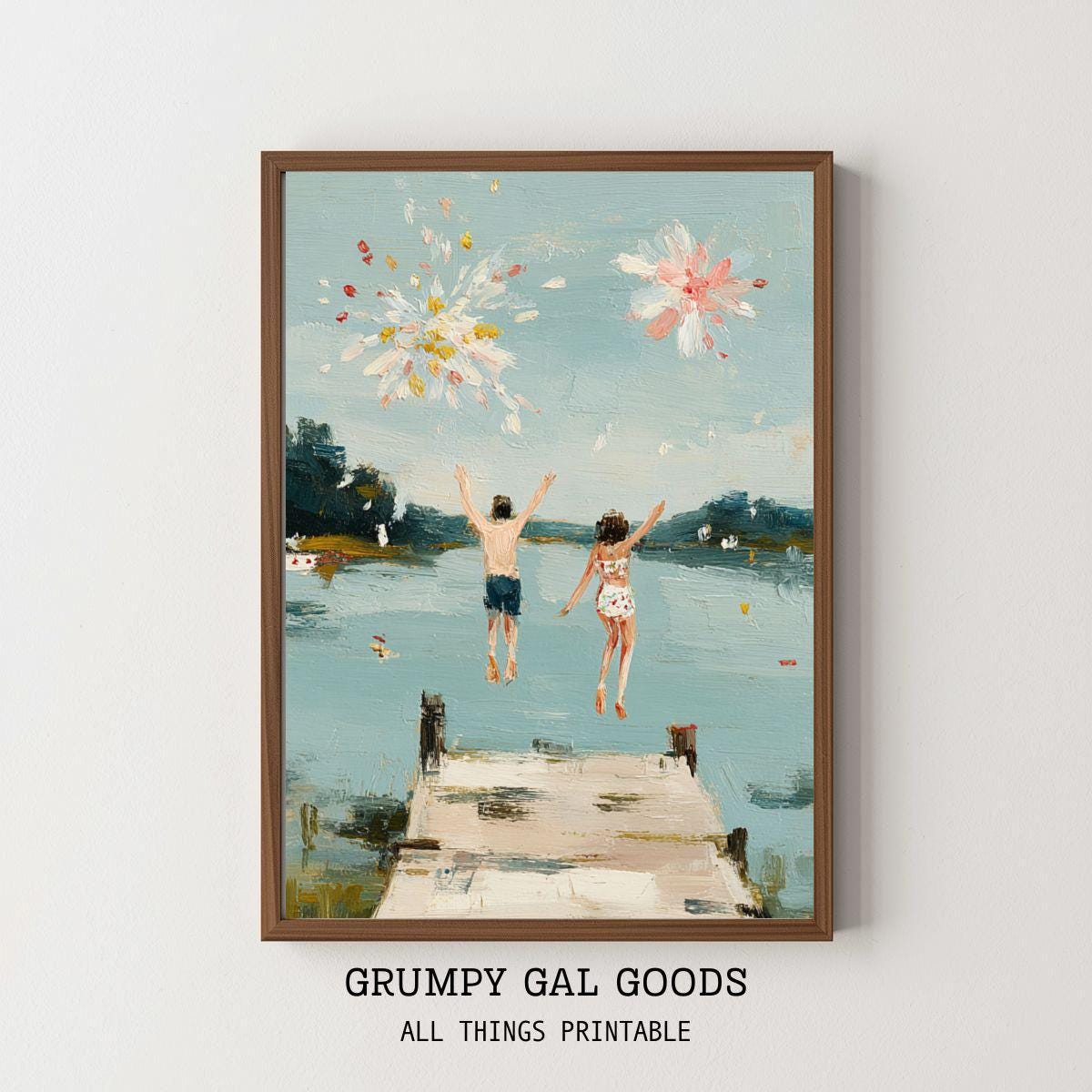 湖畔の家の絵画 - Etsy 日本