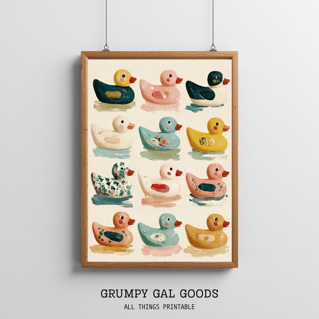 vintage-rubber-duck-oil-painting-print-whimsical-nursery-wall-art