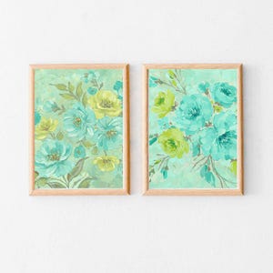 Floral Print Set, Digital Print Set of 2, Wall Art Digital Download Set 2, Vintage Art Print, Downloadable Art Print, Downloadable Prints