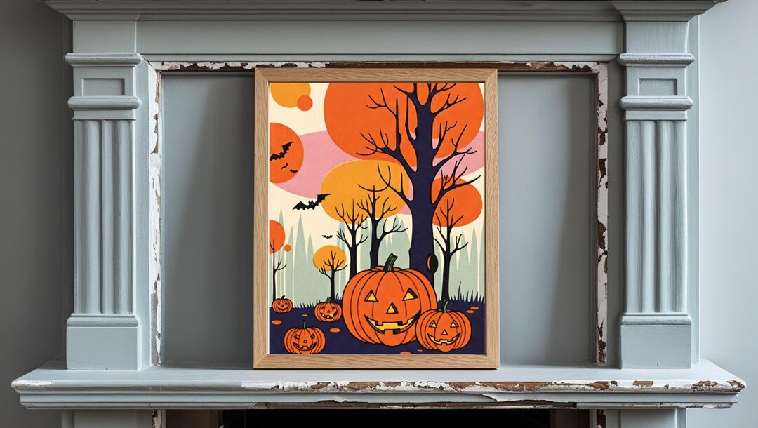 Halloween Jack O Lantern Print, Vintage Halloween Prints, Halloween ...