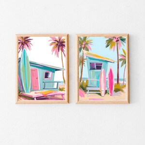 Summer Print Set, Wall Art Digital Download Set 2, Two Piece Wall Art, Digital Print Set of 2, Beach Wall Art, Summer Wall Art, Beach Prints
