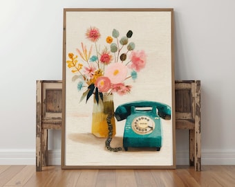 Art mural moderne Mid-Century, Art téléchargeable, Impressions téléchargeables, Art mural imprimable, Art mural tendance, Poster de fleurs, Imprimé floral