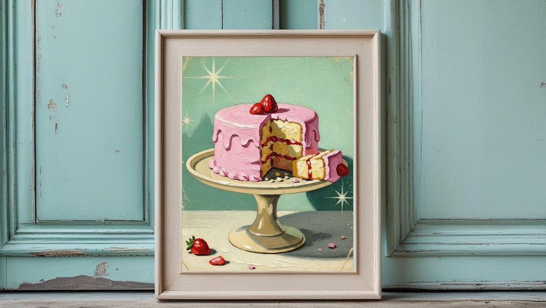 Cake Art Print, Downloadable Art Print, Downloadable Prints, Mid ...