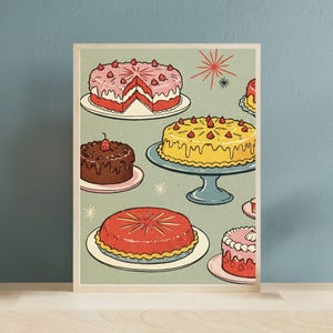 Retro Kitchen Print, Downloadable Art Print, Downloadable Prints, Mid Century Wall Art, Vintage Art Print, Vintage Kitchen Art, Kitchen Art
