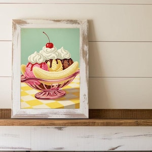 Eis Druck, Vintage Küchenkunst, Mid Century Wandkunst, Vintage Druck, Eis Dekor, Herunterladbare Kunst, Herunterladbare Drucke