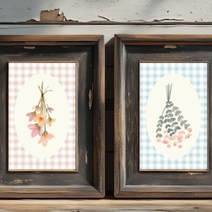 Floral Print Set, Downloadable Art, Wall Art Digital Download Set 2, Downloadable Prints, Digital Print Set of 2, Floral Prints Set of 2