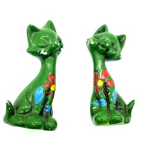 Vintage Ceramic Gemstone Monkey Monkies Salt Pepper Shaker Diamond Eyes Cute Kitsch