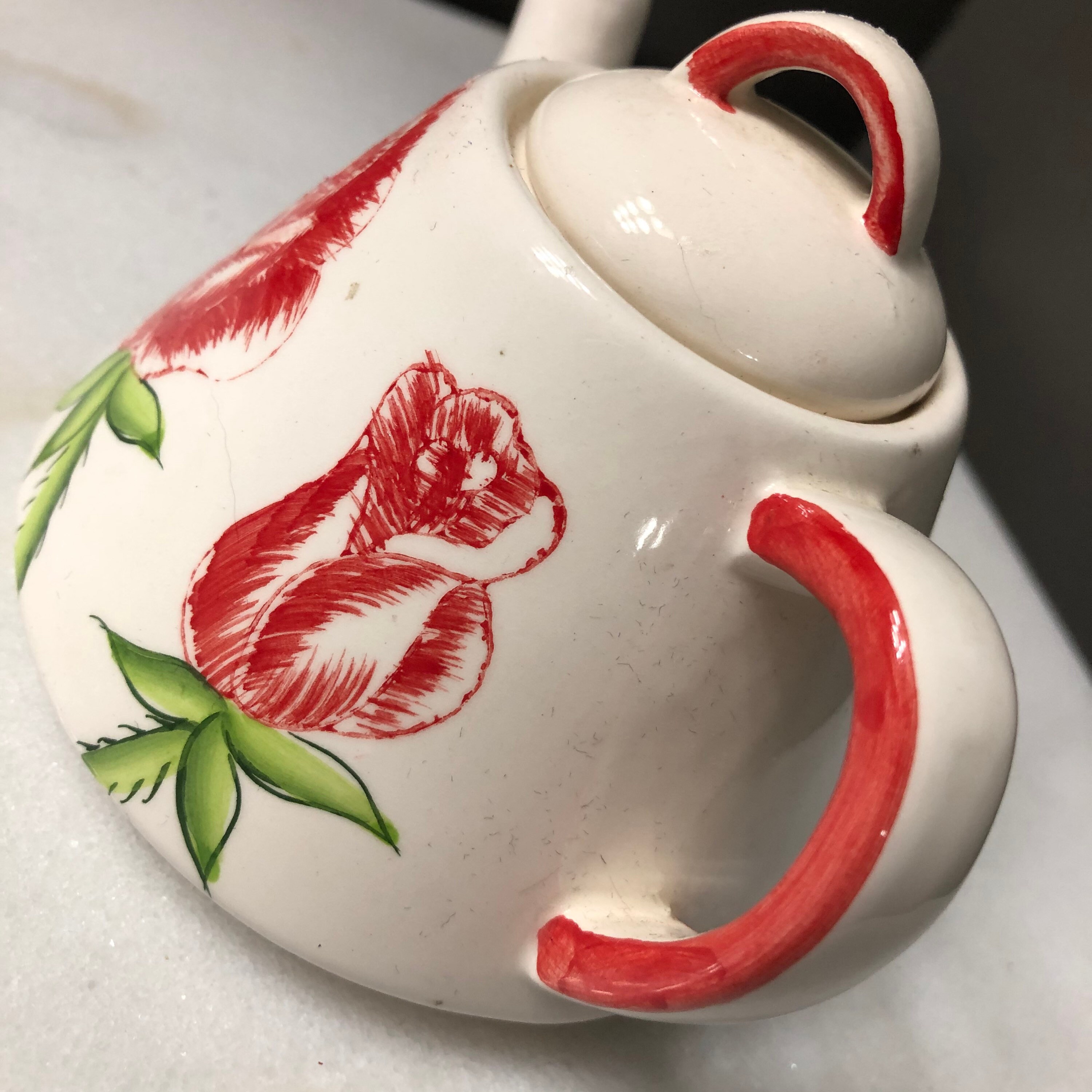 Vintage 1940s Mini Teapot Ceramic Decorative Rose Painted Etsy