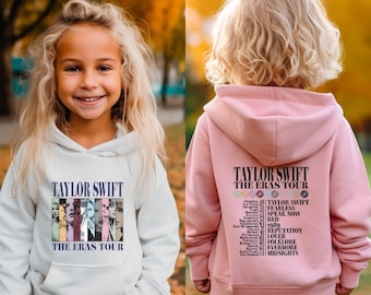 Kinderen - 2-zijdige Eras Tour-hoodie, Swiftie Merch, Taylor Shirt, Taylor Merch