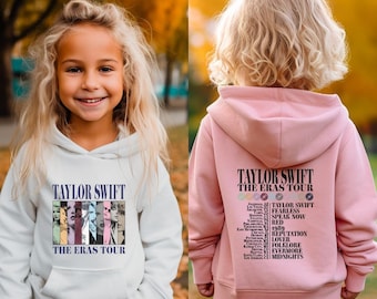 Kids - 2 Sided Eras Tour Hoodie, Swiftie Merch, Taylor Shirt, Taylor Merch