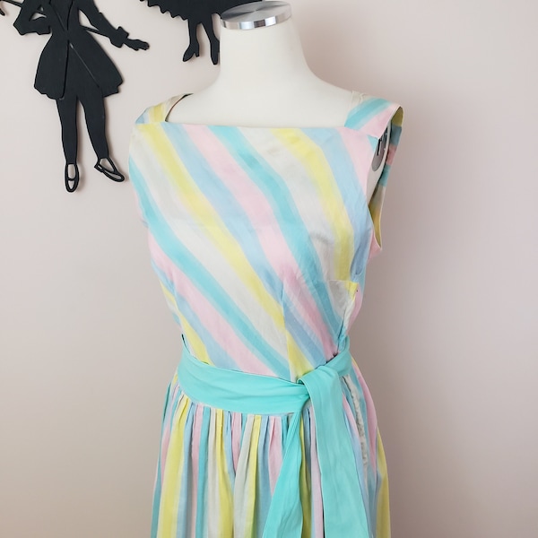 Rainbow Stripe Dress - Etsy